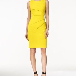 Calvin Klein Yellow Starburst Sheath Dress